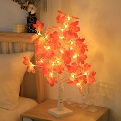 LED Maple Tree Table Lamp with 24 LEDs, USB or Battery Powered Decorative Tree Light for Autumn and Christmas Home Décor