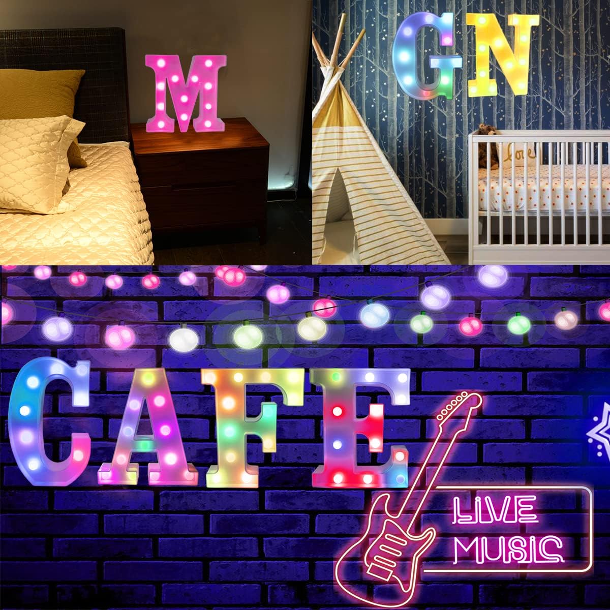 RGB LED Marquee Letter Y Light with Remote