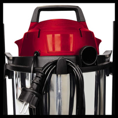 Einhell TC-VC 1815 S 1250W Wet & Dry Vacuum Cleaner – 15L Stainless Steel Tank, Blow Function, Car, Home & Workshop Use