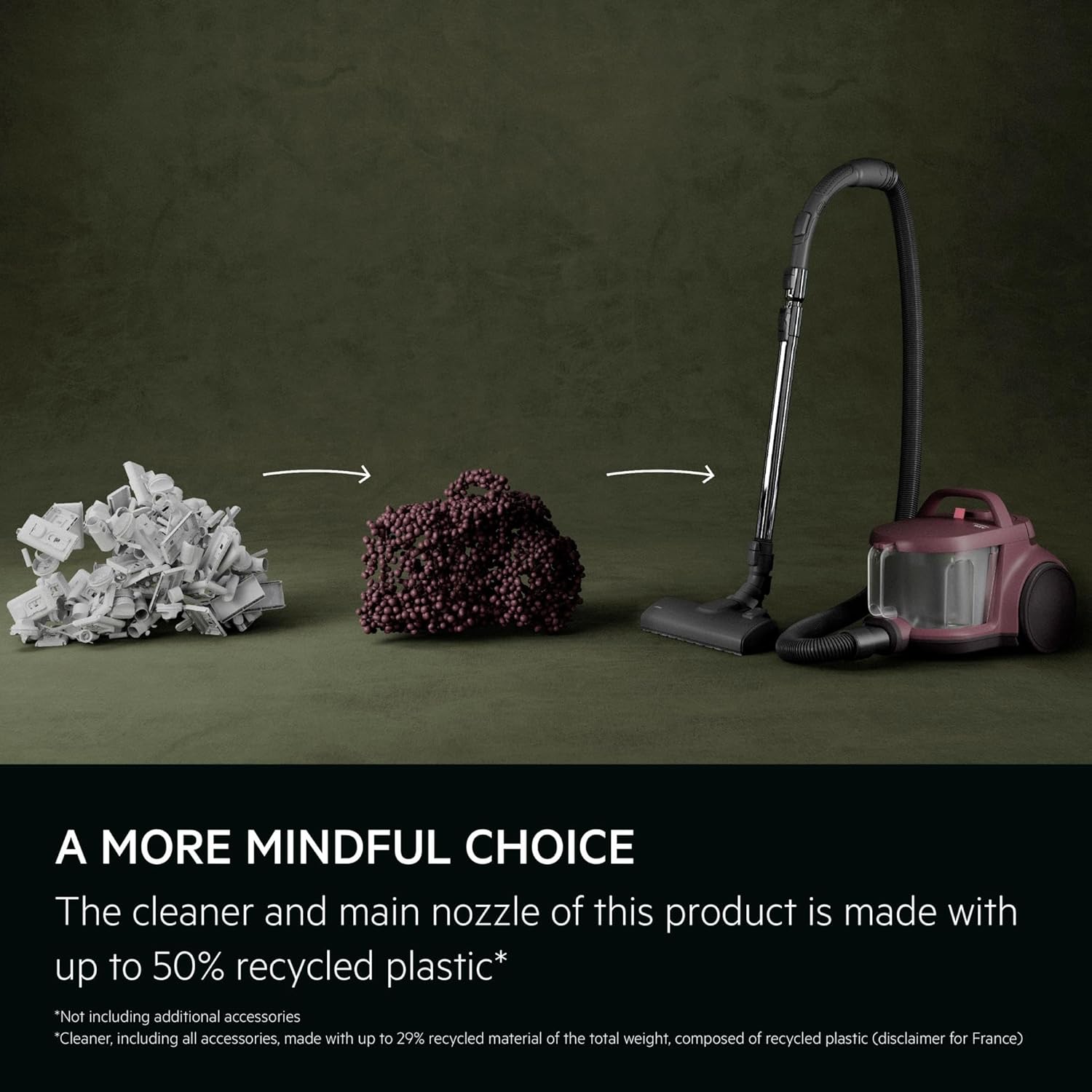 AEG ANIMAL 5000 Bagless Vacuum Cleaner, 3L, Compact, 78dB, 8.5m Action Radius, High Filtration, Multi-Surface, Dark Red