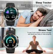 Military Smart Watch for Men – 100-Day Battery, Compass, 120+ Sports, Bluetooth Calls