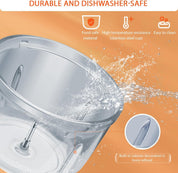 Bear 600W Food Processor & Chopper, 2L Glass + 1.8L Steel Bowl, 2 Speeds, 4 Blades
