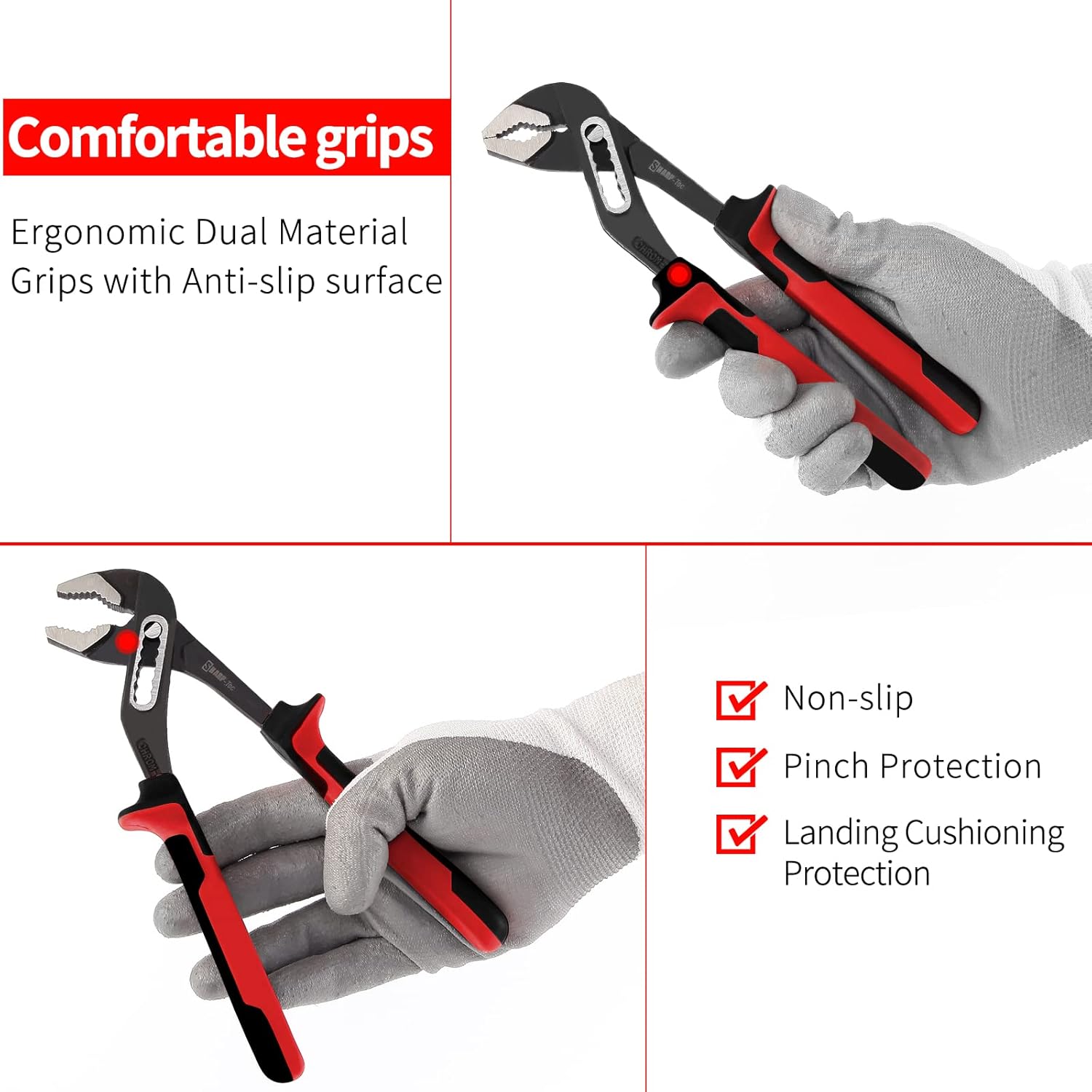 4-Piece 8" Pliers Set with Wire Cutters & Water Pump Pliers