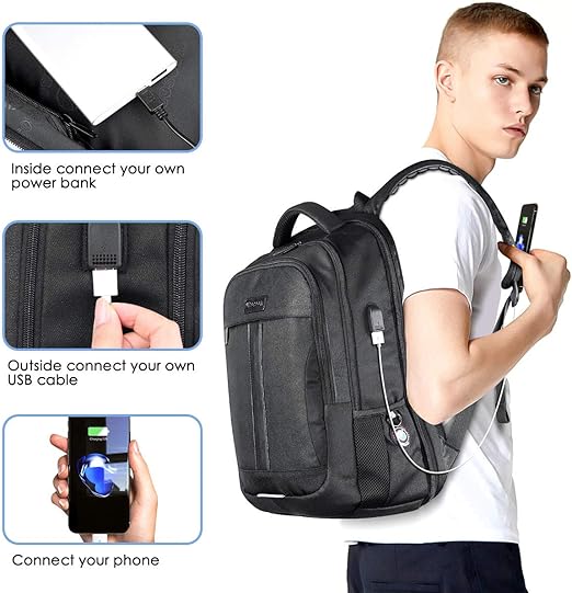 Laptop Backpack – Anti-Theft USB Charging Business & Travel Bag for Men & Women