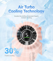 Diveblues Portable Handheld Turbo Fan, 4000mAh Rechargeable Pocket Hand Fan, Up to 16 Hours, Hand Fan with 5 Speeds Powerful Cooling for Travel/Summer/Outdoor/Lash/Purse