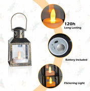 6-Piece Gold LED Candle Lantern Set – Mini Hanging Decorative Lanterns for Ramadan, Weddings & Home Decor