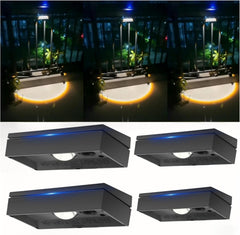 Solar Fence Lights Outdoor Wall Lights 4 Pack – 3 Color Modes, IP65 Waterproof Solar Garden Lights for Patio, Yard & Fence
