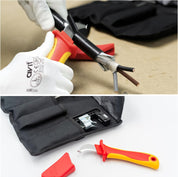 C.K Tools Complete SWA Termination Kit for Professional Electricians - Includes Armourslice Evo Armoured Cable Stripper, VDE Sheath Knife, Slim Jaw Wrench, Gland Wrench in Handy Tool Roll, CK T5992