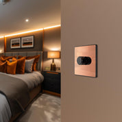 BG Electrical Intelligent Single Wall Dimmer Switch, 2 Way, Screwless Front Plate, Evolve, Polished Copper, 200W, PCDCP81B