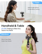 Portable Handheld Fan with 4500mAh Powerbank – 3 Speeds