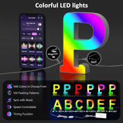 LED Letter P Colour Changing Night Light