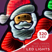 Infinity mirror effect Santa light display