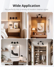 Modern Dual Head Ceiling Spotlight Bar in Matte Black Finish