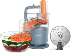 MultiPro Go FDP22.130GY Compact Food Processor – 650W – 1.3L Bowl, Express Serve, Knife Blade, 4mm Slicing & Grating Disk – Grey