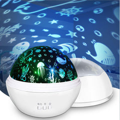 Baby Lights Projector, Rotating Sensory, 8 Lighting Modes, Starry Sky & Ocean Night Light, for Kids, Baby Sensory Toy, Gifts for Girls and Boys