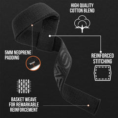 Gel Padded Weight Lifting Straps – Non-Slip Gym & Powerlifting Wrist Support