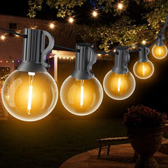 SUWIN 100FT/30M G40 Waterproof LED Festoon Lights, Shatterproof Garden Lights with 50+2 Bulbs