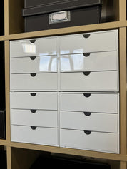 White Hi-Gloss Plastic Cube – 3-Drawer Stackable Storage Box for Makeup & Jewellery