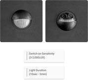 Mains Powered Outdoor Wall Lights, IP65 Waterproof, 15W LED, PIR Motion Sensor, 1300LM Cool White for Garage & Driveway.
