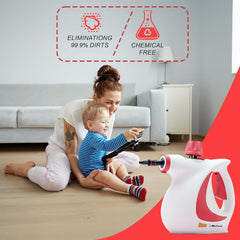 Belaco Handheld Steam Cleaner – High Pressure Multi-Purpose Steam Cleaner 1050W with 9 Accessories | Portable Chemical Free Steamer for Home, Kitchen, Bathroom, Tiles, Grout, Upholstery & Cars BSC389A