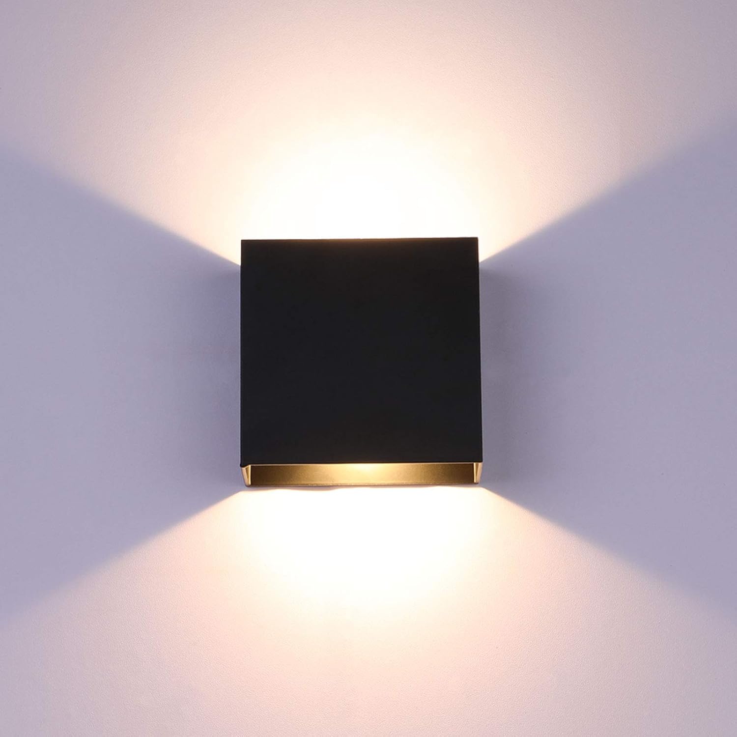 Modern LED Wall Lights for Living Room – 6W Black Aluminum Up Down Indoor Wall Lamp, Hardwired Sconce Lighting for Bedroom, Hallway & Home Decor