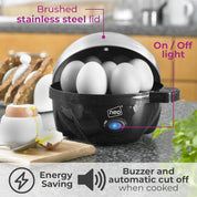 3-in-1 Electric Egg Cooker Boiler & Poacher with Timer, Auto Shutoff