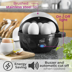 3-in-1 Electric Egg Cooker Boiler Poacher & Omelette Maker with Timer Blue