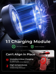 LISEN 15W Magsafe Car Charger Magnetic Phone Holder for iPhone – Black