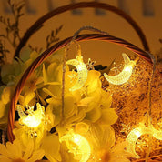 Ramadan Eid Mubarak String Lights – 9.84ft Battery Operated LED Festival Lights with 20 Warm White LEDs for Indoor & Outdoor Decor