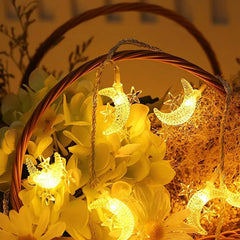 Ramadan Eid Mubarak String Lights – 9.84ft Battery Operated LED Festival Lights with 20 Warm White LEDs for Indoor & Outdoor Decor