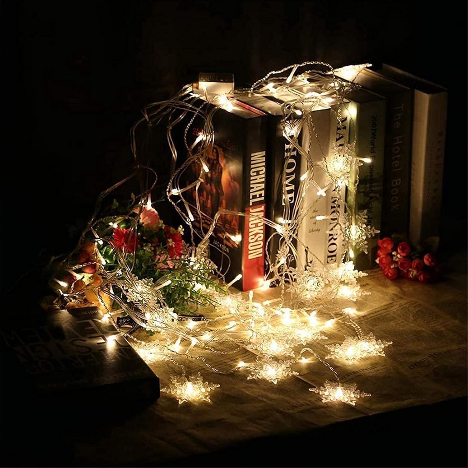 Wedding backdrop with warm white LED curtain lights