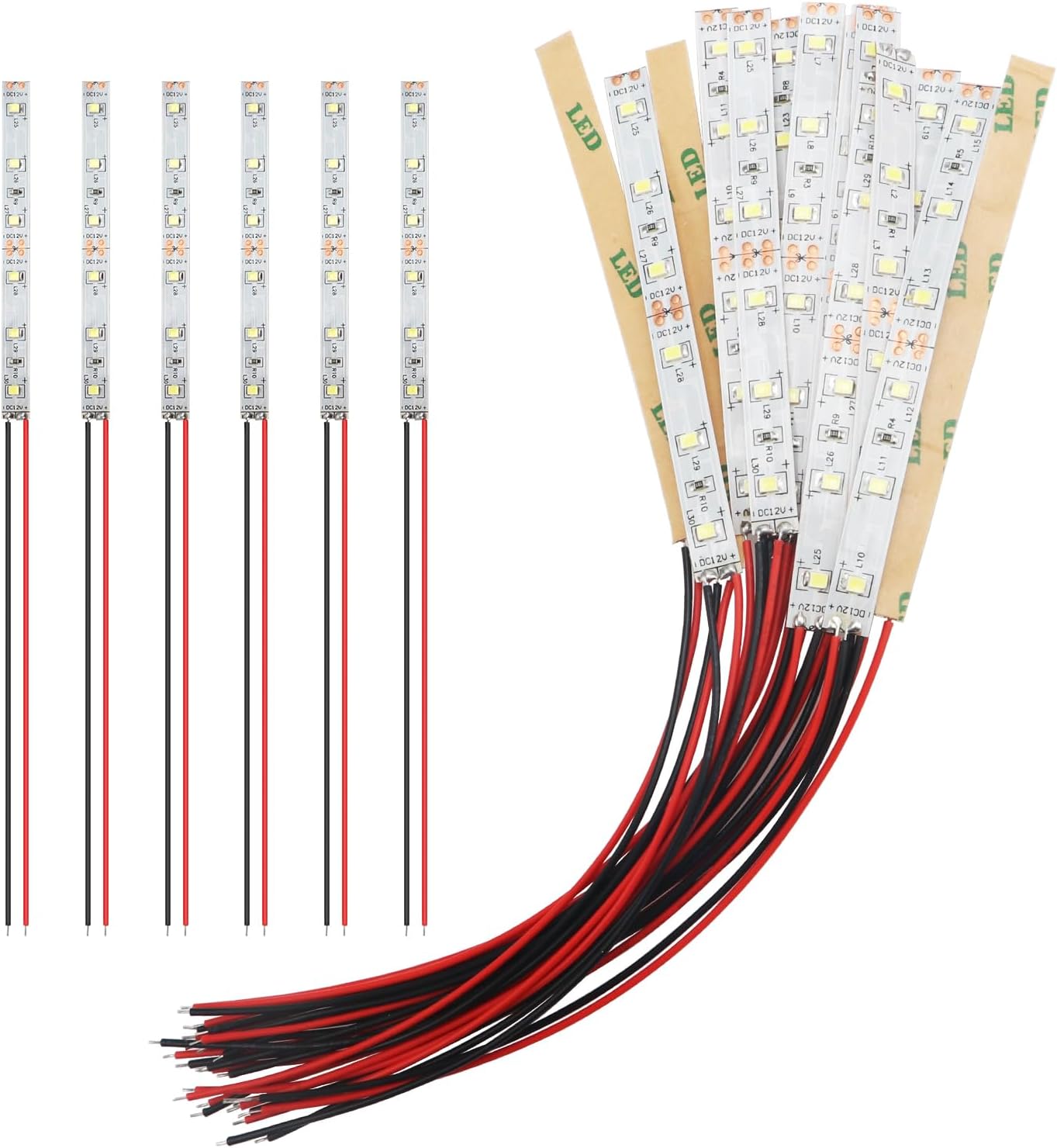 15 PCS 100mm Prewired LED Strip Lights 12-18V White 2335 SMD