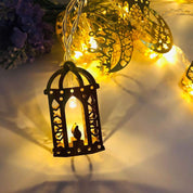 Ramadan Eid Mubarak String Lights – Battery Powered Moon Star Lantern LED Fairy Lights for Indoor & Outdoor Decoration