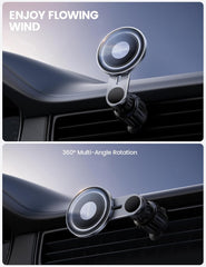 Lamicall MagSafe Car Mount Glass Panel – Metal Magnetic Phone Holder Black