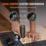 Electric Screwdriver Set - 4V Cordless Screwdriver 2500mAh - 5 Torque Settings Electrical Screwdriver 250RPM 5N·m Max - Digital Screen Power Tools for Furniture Repairs, LED, 15 S2 Metal Bit, 1/4" Hex