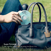 EasyAcc Handheld Fan USB Fans Portable Hand Fan 3 Speeds 180° Foldable with 6 Blades Personal Electric Mini Outdoor Fan with Rechargeable Battery Foldable Handle Desktop for Home Travel Outdoor- Green
