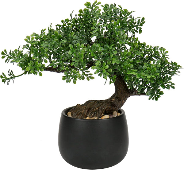 Oairse Artificial Bonsai Tree in Ceramic Pot – Faux Japanese Plant for Home & Office Décor