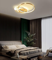 Modern LED Dimmable Ceiling Lamp with Remote Control, Gold Pendant Light 42cm for Bedroom, Kids Room, Dining Room, Kitchen, Office