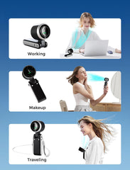 Portable Handheld Fan with LED Display – 5 Speeds, USB Rechargeable