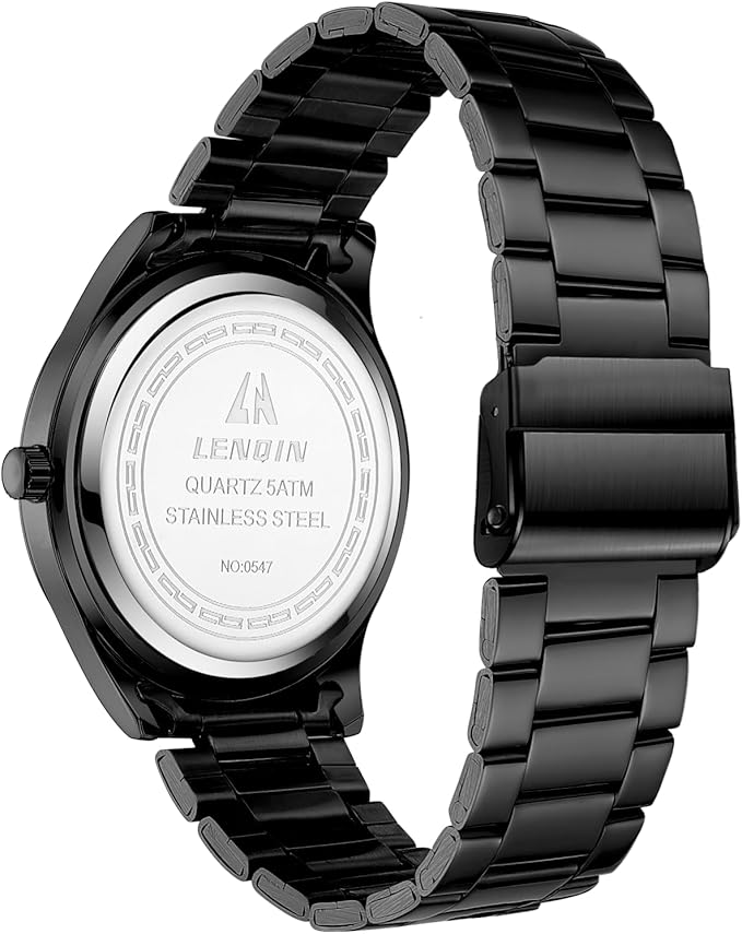 Men’s Stainless Steel Analog Quartz Watch – 30M Waterproof Business Designer Wristwatch