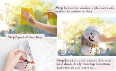 8 Sheets Christmas Window Stickers – Reusable Static Cling Decals