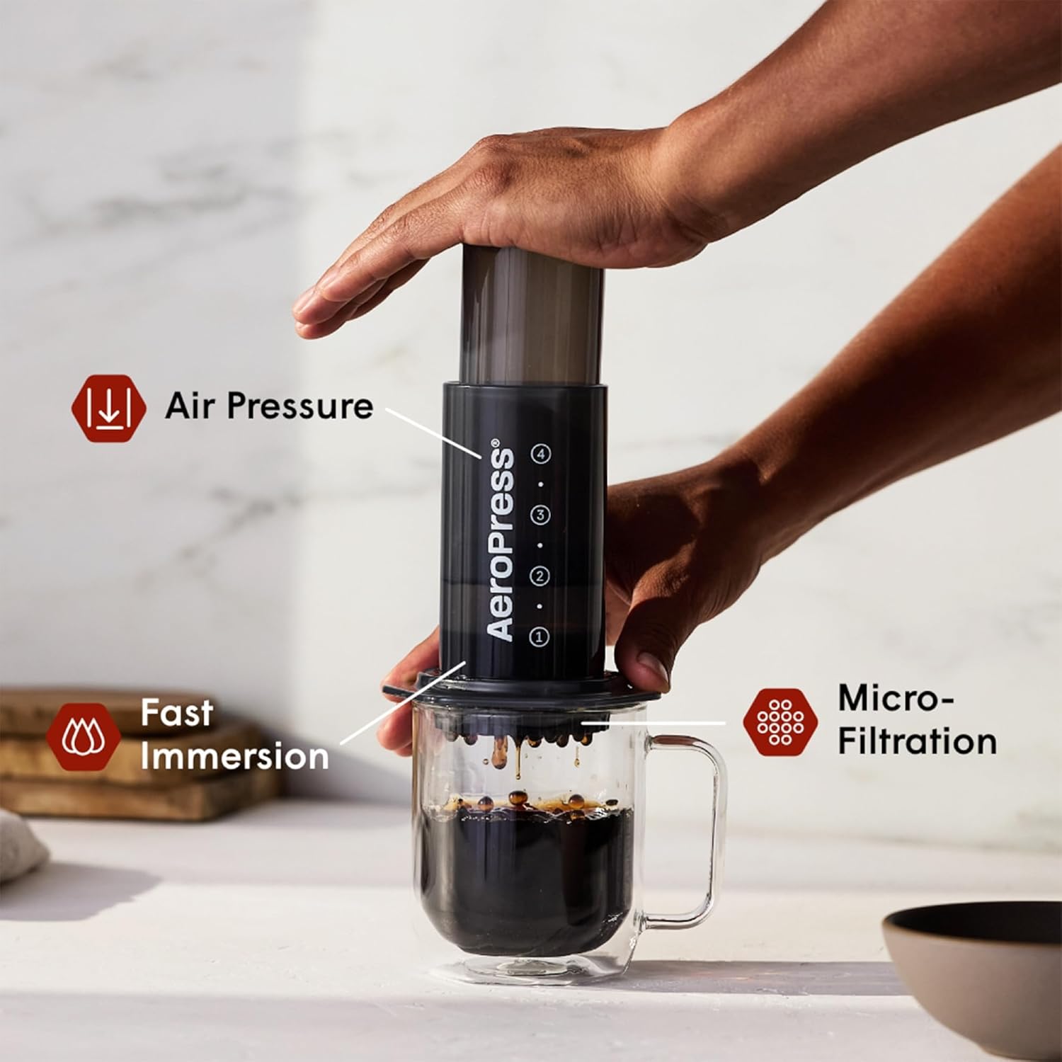 Original Portable Coffee & Espresso Maker – Barista-Level Manual Brewer with Chamber, Plunger & Filters – Quick Brew