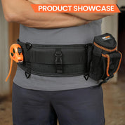 Padded 33'' Tool Belt for Men, Adjustable Work Belt with Heavy Duty Buckle Back Support for Carpenters, Electricians & Gardeners