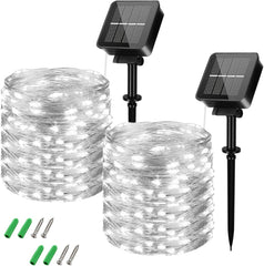 98FT 260LED Solar String Lights Outdoor Garden Waterproof,[2Pack]Total 30M Solar Fairy Lights Extra-Long,8 Modes Copper Wire Solar Powered Outdoor Lights/Outside Decor Lighting for Garden Patio Yard