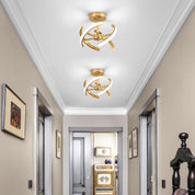 LED Ceiling Light, Elegant Gold Curved Design with 4 Strips, 22W Modern Ceiling Fixture for Hallway, Office, Bedroom, Kitchen, Living Room, Dining Room (Cool White 6000K)