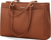 15.6" Waterproof Leather Tote Handbag – Professional Briefcase & Large Shopper Bag
