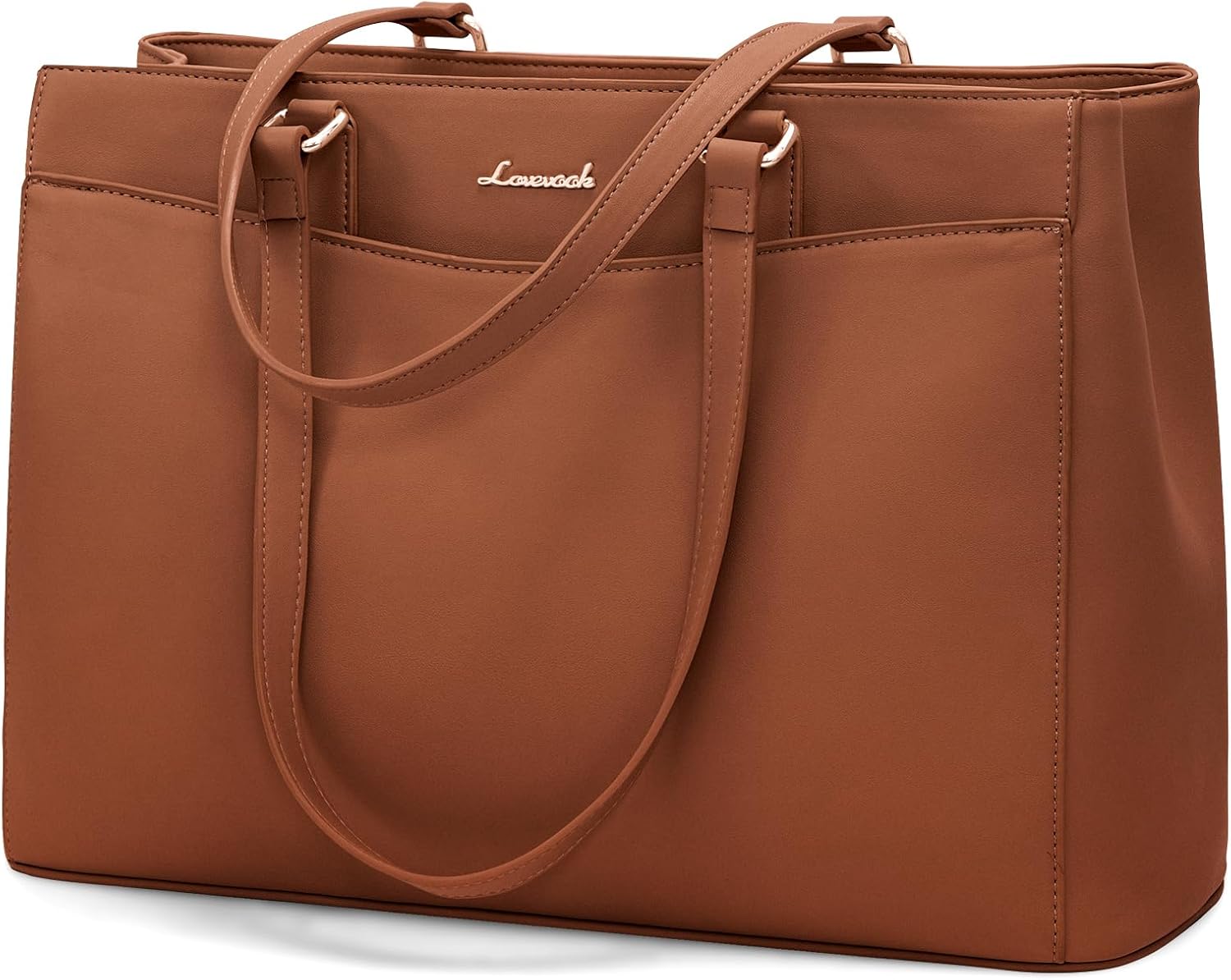 15.6" Waterproof Leather Tote Handbag – Professional Briefcase & Large Shopper Bag