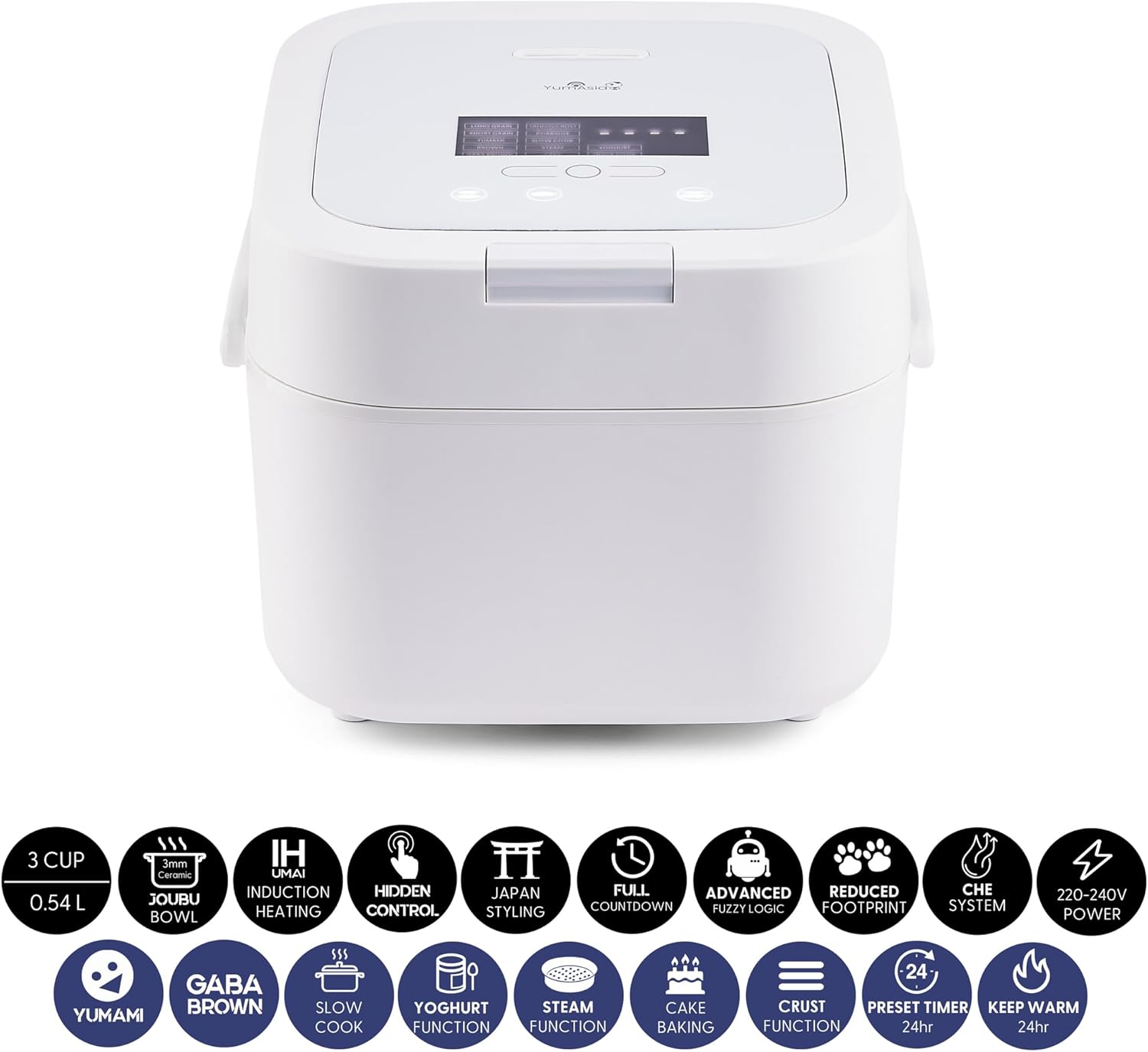 Yum Asia Hotaru IH Rice Cooker with Ceramic Bowl 0.54L – Chalk White