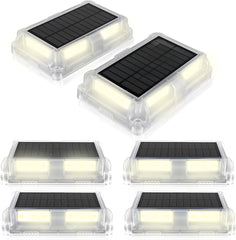 Solar Ground Lights Solar Lights Outdoor Garden 20 leds 6500K Daylight White Solar Decking Lights IP66 Waterproof for Stairs Step Driveway Fences Lawn Pond, 6 Pack