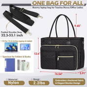 Women’s Laptop Tote Bag – 15.6" Work, Teacher & Nurse Briefcase with Insulated Pocket